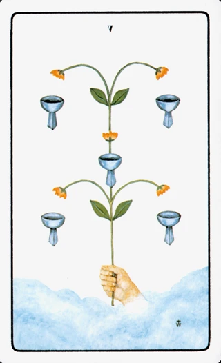 5 of Cups — The Golden Dawn Tarot tarot card