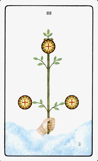 3 of Pentacles — The Golden Dawn Tarot tarot card