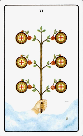 6 of Pentacles — The Golden Dawn Tarot tarot card