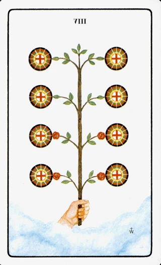 8 of Pentacles — The Golden Dawn Tarot tarot card