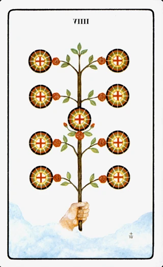 9 of Pentacles — The Golden Dawn Tarot tarot card
