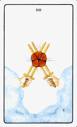 4 of Swords — The Golden Dawn Tarot tarot card
