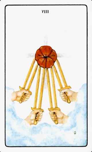 8 of Swords — The Golden Dawn Tarot tarot card