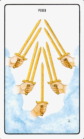 9 of Swords — The Golden Dawn Tarot tarot card