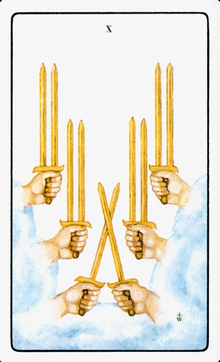 10 of Swords — The Golden Dawn Tarot tarot card