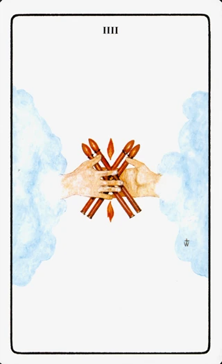 4 of Wands — The Golden Dawn Tarot tarot card