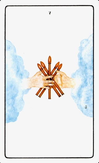 5 of Wands — The Golden Dawn Tarot tarot card