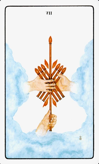 7 of Wands — The Golden Dawn Tarot tarot card