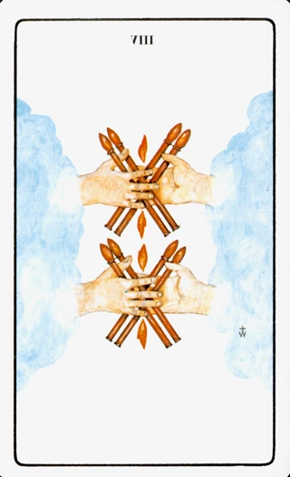 8 of Wands — The Golden Dawn Tarot tarot card