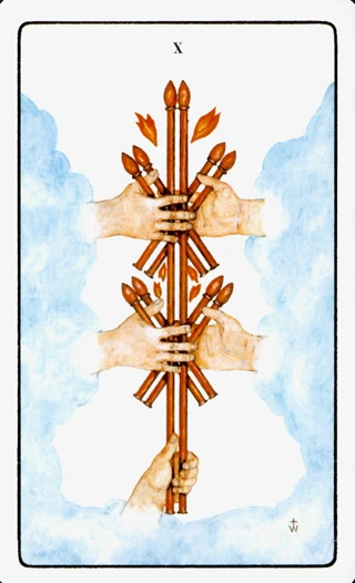 10 of Wands — The Golden Dawn Tarot tarot card