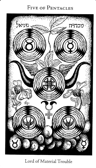 5 of Pentacles — Hermetic Tarot tarot card