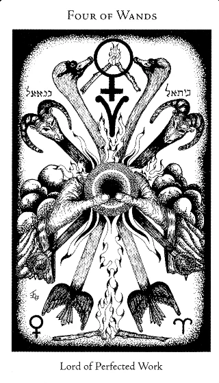 4 of Wands — Hermetic Tarot tarot card