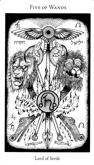 5 of Wands — Hermetic Tarot tarot card