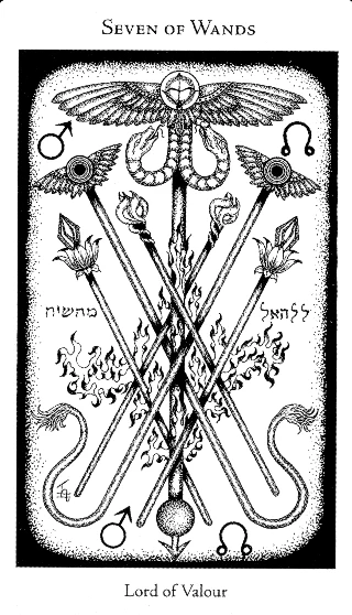 7 of Wands — Hermetic Tarot tarot card