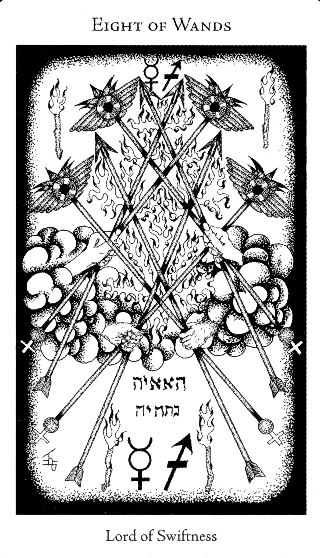 8 of Wands — Hermetic Tarot tarot card
