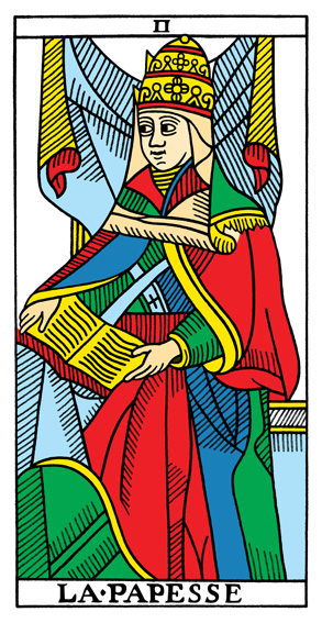 La Papesse (The High Priestess) — Tarot de Marseille tarot card