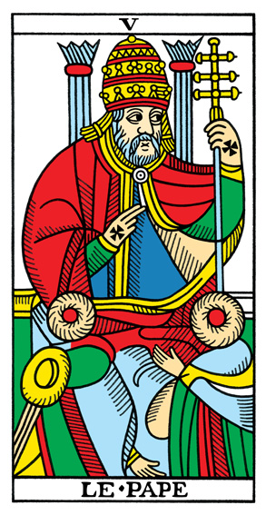 Le Pape (The Hierophant) — Tarot de Marseille tarot card
