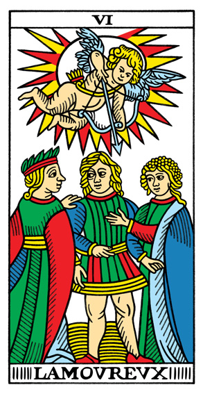 L'Amoureux (The Lovers) — Tarot de Marseille tarot card