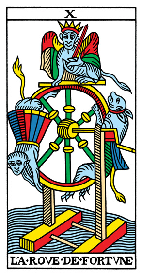 La Roue de Fortune (Wheel of Fortune) — Tarot de Marseille tarot card