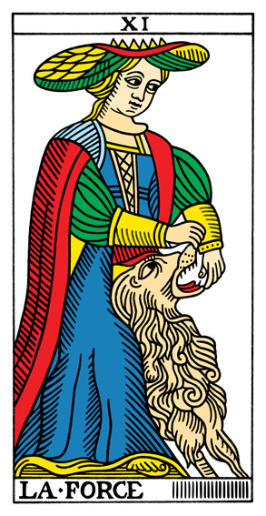 La Force (Strength) — Tarot de Marseille tarot card