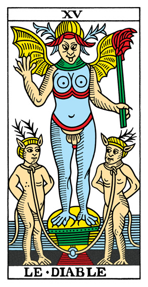 Le Diable (The Devil) — Tarot de Marseille tarot card