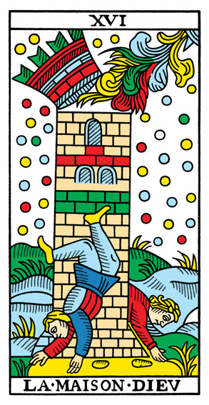 La Maison Dieu (The Tower) — Tarot de Marseille tarot card