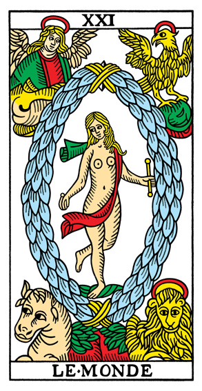 Le Monde (The World) — Tarot de Marseille tarot card