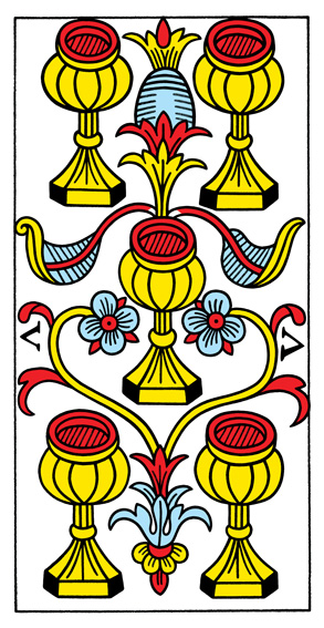 5 de Coupes (5 of Cups) — Tarot de Marseille tarot card
