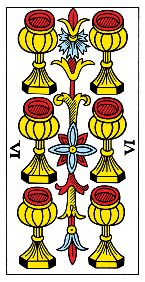 6 de Coupes (6 of Cups) — Tarot de Marseille tarot card