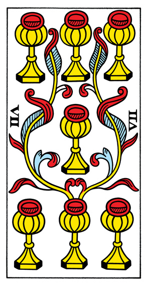 7 de Coupes (7 of Cups) — Tarot de Marseille tarot card