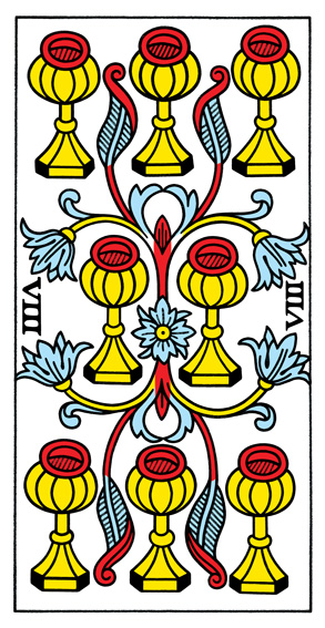 8 de Coupes (8 of Cups) — Tarot de Marseille tarot card
