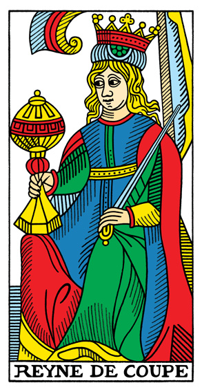 Reine de Coupes (Queen of Cups) — Tarot de Marseille tarot card