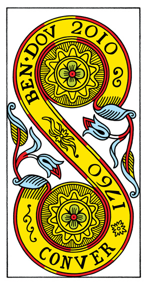 2 de Deniers (2 of Pentacles) — Tarot de Marseille tarot card