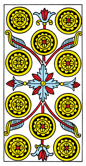 10 de Deniers (10 of Pentacles) — Tarot de Marseille tarot card
