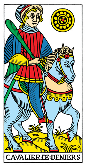 Cavalier de Deniers (Knight of Pentacles) — Tarot de Marseille tarot card