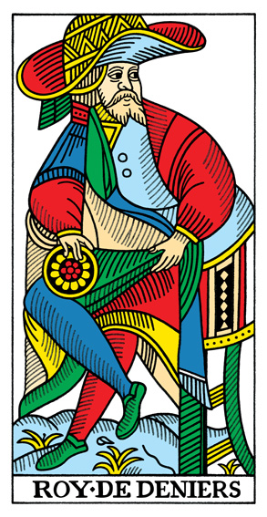 Roi de Deniers (King of Pentacles) — Tarot de Marseille tarot card