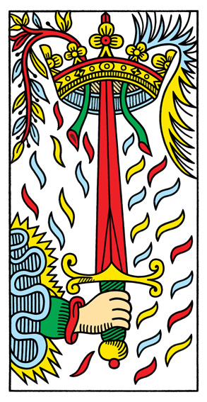 As d'Épées (Ace of Swords) — Tarot de Marseille tarot card