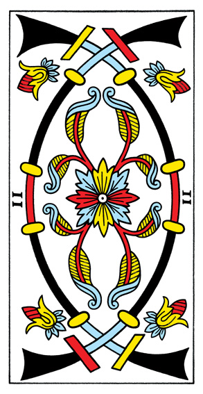 2 d'Épées (2 of Swords) — Tarot de Marseille tarot card