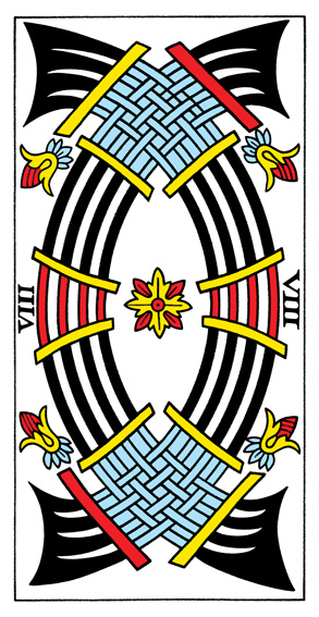 8 d'Épées (8 of Swords) — Tarot de Marseille tarot card