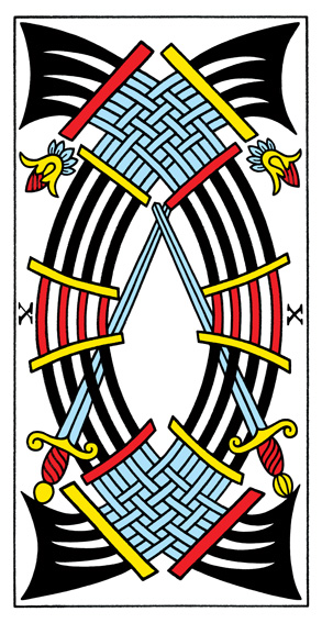 10 d'Épées (10 of Swords) — Tarot de Marseille tarot card
