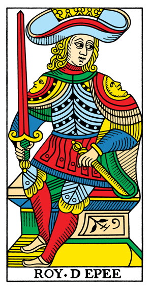 Roi d'Épées (King of Swords) — Tarot de Marseille tarot card