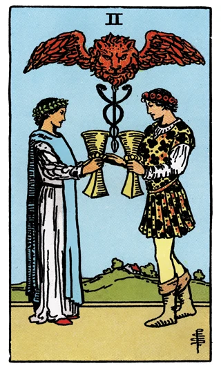 2 of Cups — Rider-Waite-Smith (RWS) tarot card