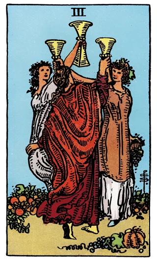 3 of Cups — Rider-Waite-Smith (RWS) tarot card