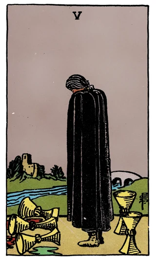 5 of Cups — Rider-Waite-Smith (RWS) tarot card