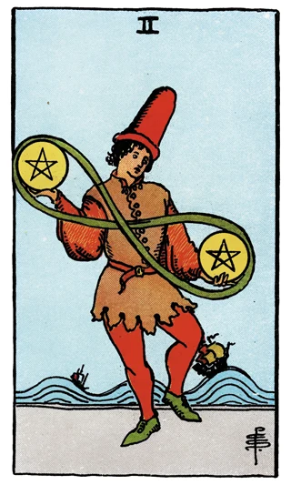 2 of Pentacles — Rider-Waite-Smith (RWS) tarot card