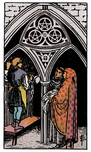 3 of Pentacles — Rider-Waite-Smith (RWS) tarot card