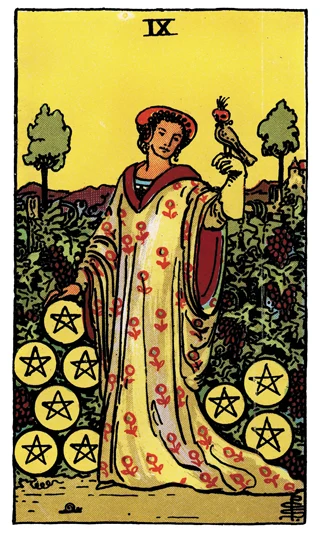 9 of Pentacles — Rider-Waite-Smith (RWS) tarot card