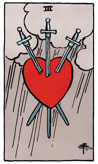 3 of Swords — Rider-Waite-Smith (RWS) tarot card