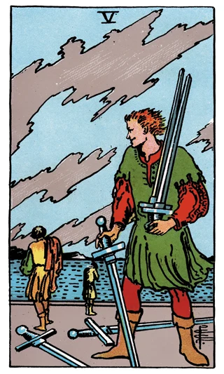 5 of Swords — Rider-Waite-Smith (RWS) tarot card