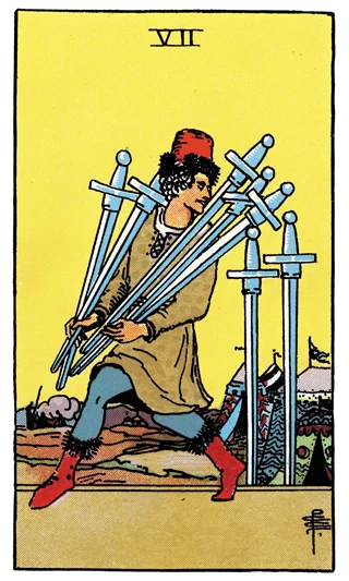 7 of Swords — Rider-Waite-Smith (RWS) tarot card